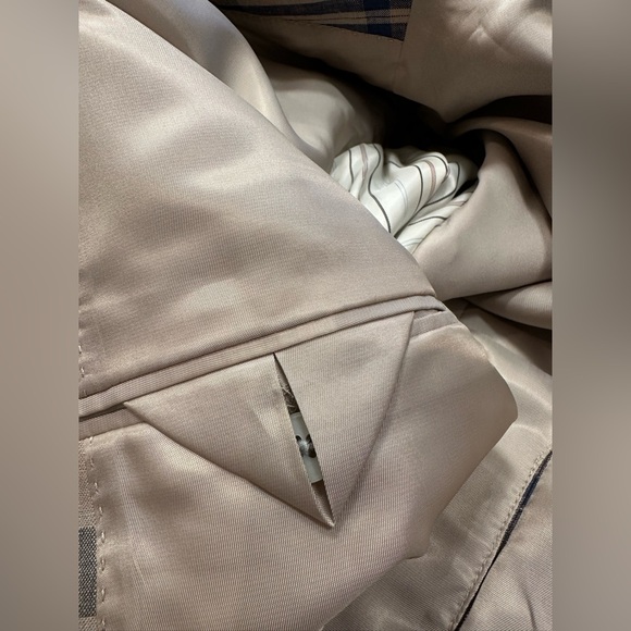 LAUREN Ralph Lauren Lassiter 100% Linen Blue, Brown and Tan Plaid Blazer, 46R - Picture 11 of 11